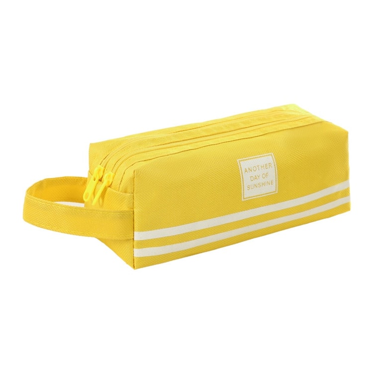 Large Capacity Double Zipper Pencil Case Portable School Supplies Organizer
