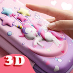 Unicorn Pencil Case Large Capacity Kids Pencil Box for School Supplies