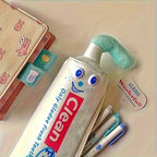Cute Toothpaste Tube Pencil Pouch Creative Collapsible Pen Case for School Supplies