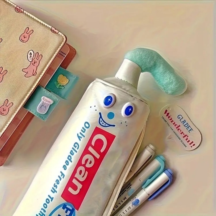 Cute Toothpaste Tube Pencil Pouch Creative Collapsible Pen Case for School Supplies