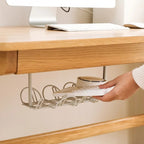 Cable Tray Partition Hanging Home Office Desk Power Cord Plug Holder Bottom Basket Layered Rack Organizer