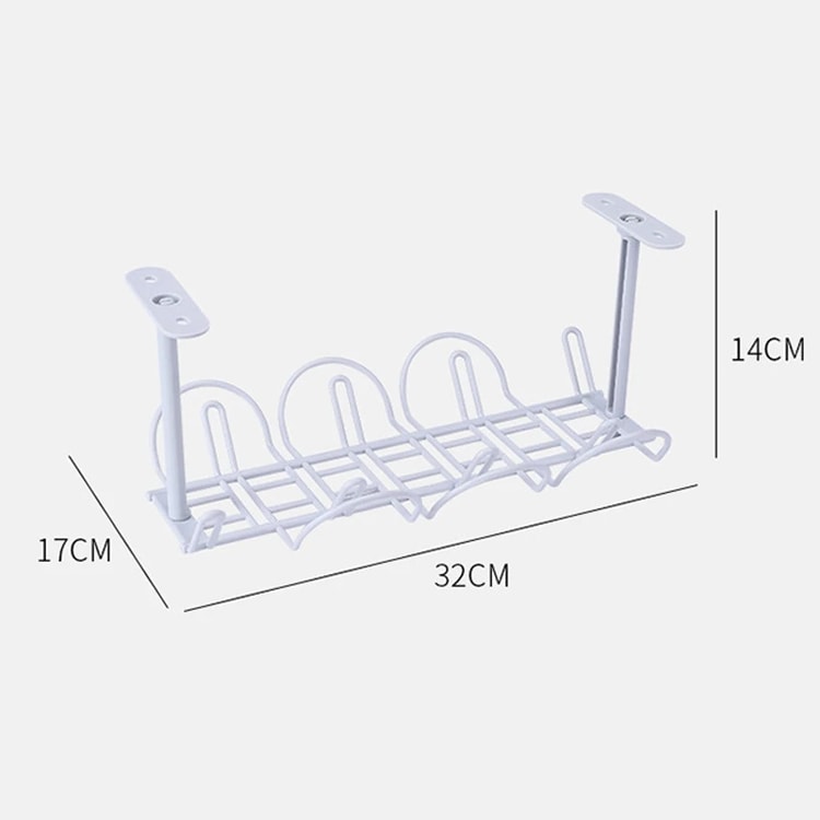 Cable Tray Partition Hanging Home Office Desk Power Cord Plug Holder Bottom Basket Layered Rack Organizer