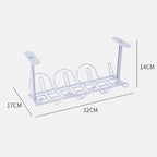 Cable Tray Partition Hanging Home Office Desk Power Cord Plug Holder Bottom Basket Layered Rack Organizer