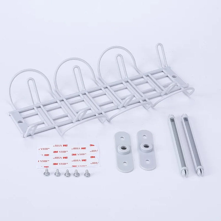 Cable Tray Partition Hanging Home Office Desk Power Cord Plug Holder Bottom Basket Layered Rack Organizer