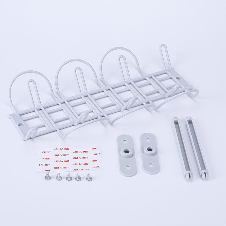 Cable Tray Partition Hanging Home Office Desk Power Cord Plug Holder Bottom Basket Layered Rack Organizer