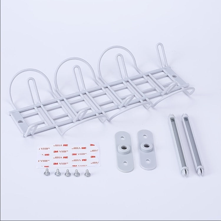 Cable Tray Partition Hanging Home Office Desk Power Cord Plug Holder Bottom Basket Layered Rack Organizer