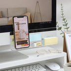 Desk Side Storage Rack Message Board Under Computer Monitor Phone Charging Holder Memo Stickers Organizer for Office