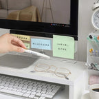 Desk Side Storage Rack Message Board Under Computer Monitor Phone Charging Holder Memo Stickers Organizer for Office