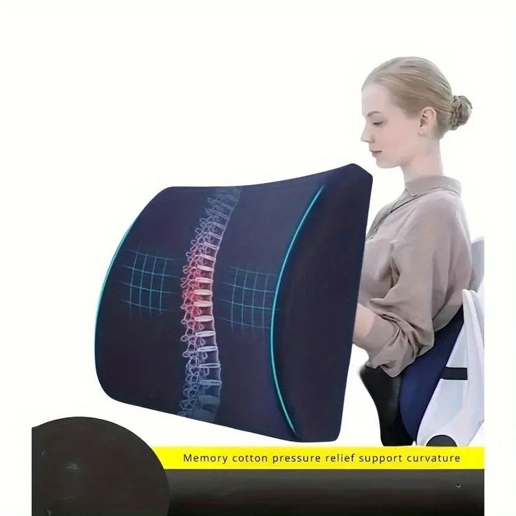 Premium Memory Foam Lumbar Support for Office Chair and Car Seat