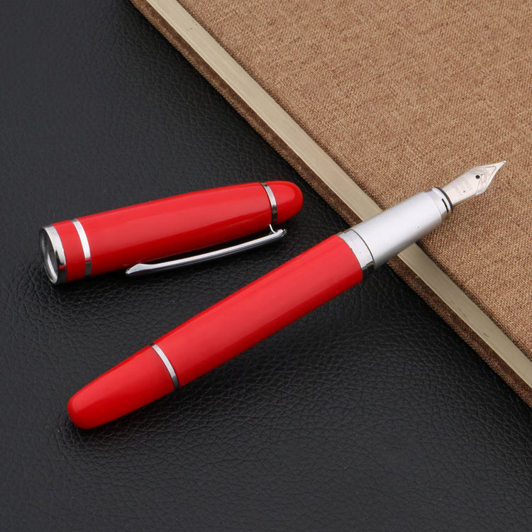 Luxury Red Fountain Pen, Medium Nib, Elegant Calligraphy Writing Gift Pen
