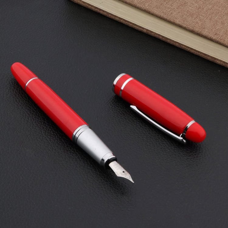 Luxury Red Fountain Pen, Medium Nib, Elegant Calligraphy Writing Gift Pen
