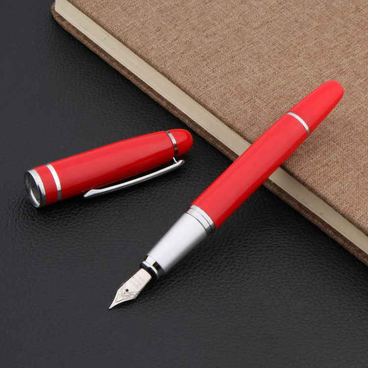 Luxury Red Fountain Pen, Medium Nib, Elegant Calligraphy Writing Gift Pen