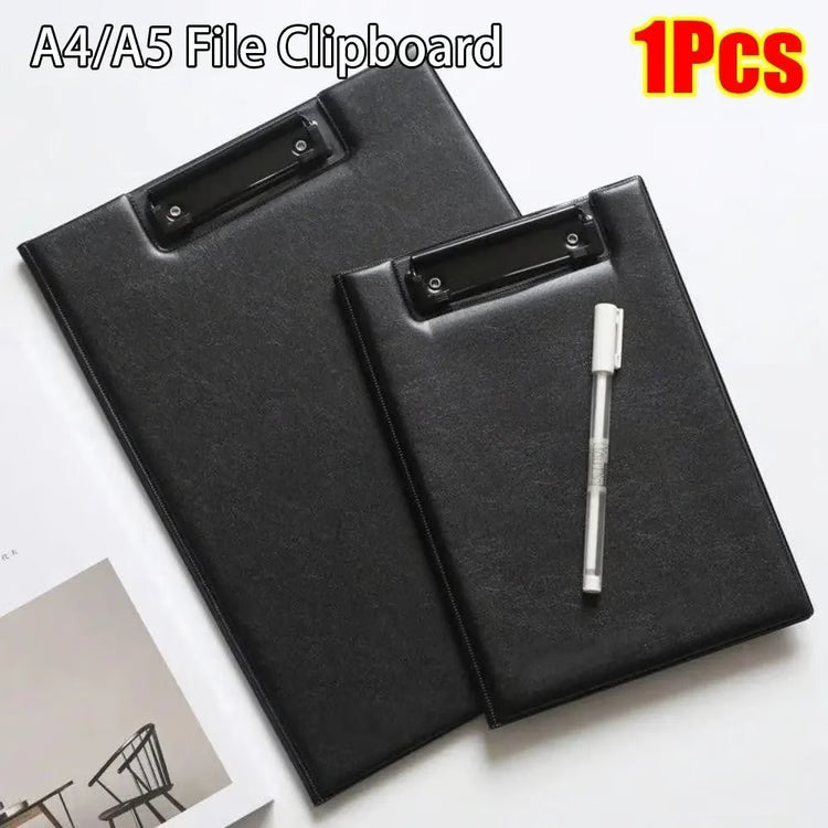 PU Leather Clipboard Folder A4 A5 Conference Writing Pad with Clip Buckle