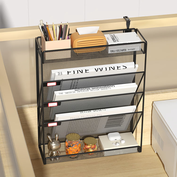 Desktop Vertical Mail & Paper Folder Holder, Mesh Desk File Organizer Rack, Wall Mount Document Storage Stand