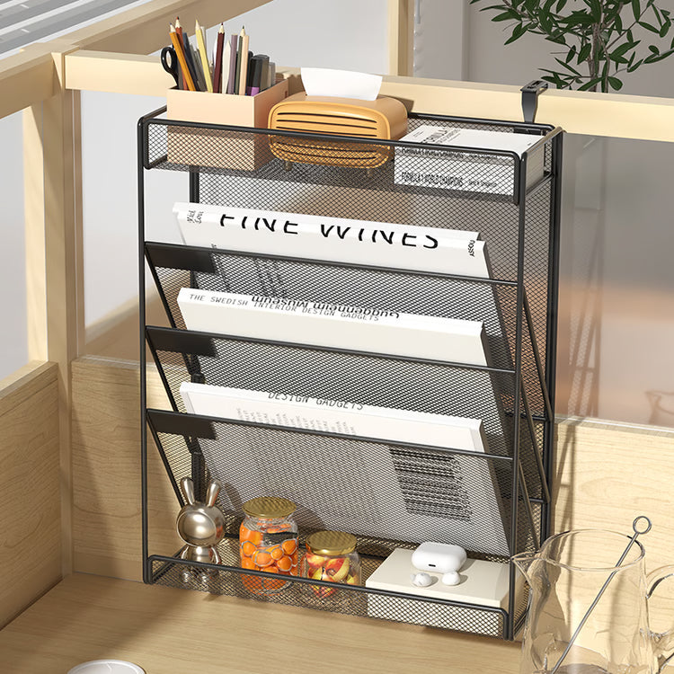 Desktop Vertical Mail & Paper Folder Holder, Mesh Desk File Organizer Rack, Wall Mount Document Storage Stand