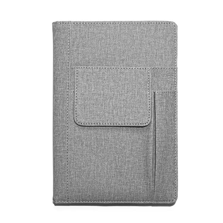 A5 Lined Journal Notebook, Fabric Cover, 200 Pages, Thick Paper Writing Notebook with Pockets for Work & Planning