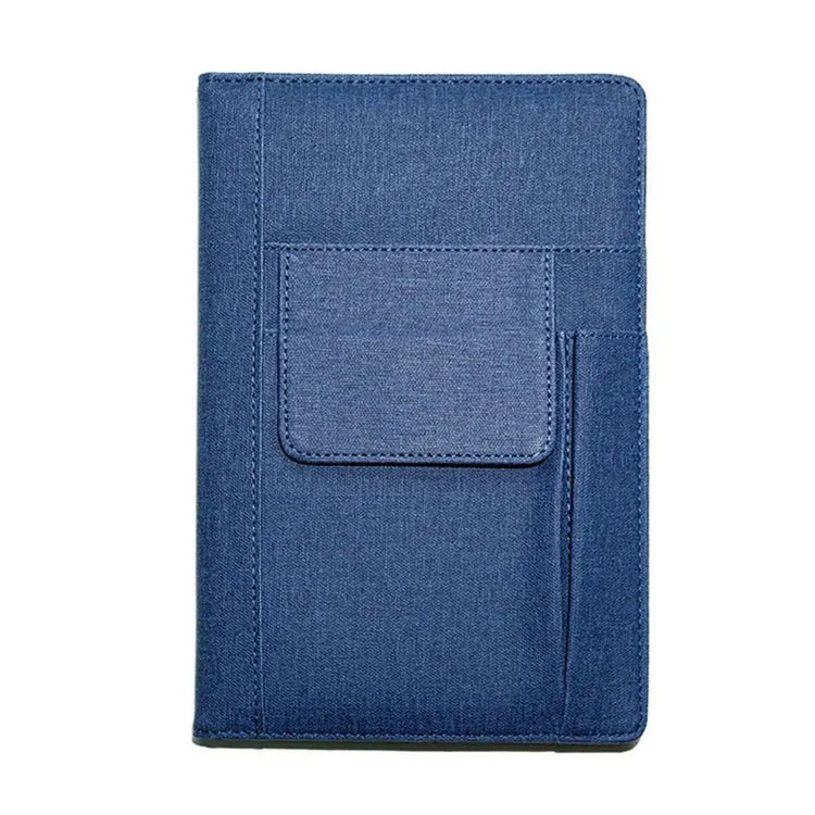 A5 Lined Journal Notebook, Fabric Cover, 200 Pages, Thick Paper Writing Notebook with Pockets for Work & Planning