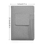 A5 Lined Journal Notebook, Fabric Cover, 200 Pages, Thick Paper Writing Notebook with Pockets for Work & Planning