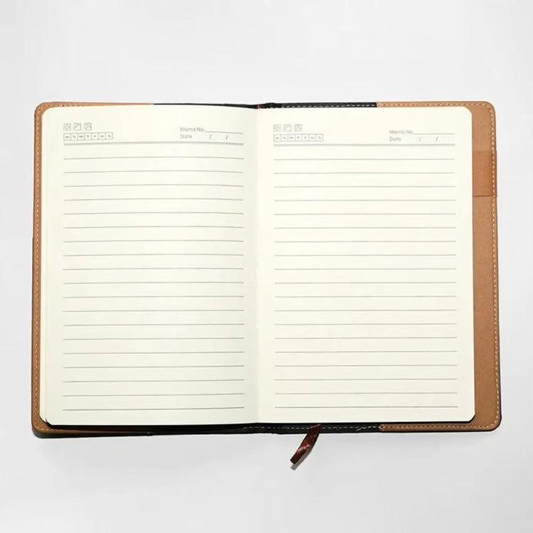 A5 Lined Journal Notebook, Fabric Cover, 200 Pages, Thick Paper Writing Notebook with Pockets for Work & Planning
