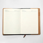 A5 Lined Journal Notebook, Fabric Cover, 200 Pages, Thick Paper Writing Notebook with Pockets for Work & Planning